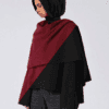 Stylish Cape Top for Women – Burgundy & Black